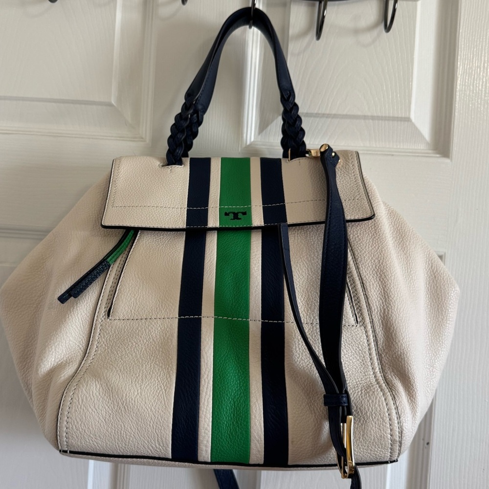 Authentic Tory Burch large half moon satchel